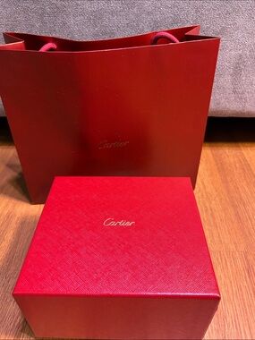 Cartier Red Luxury Watch Box and Matching Bag